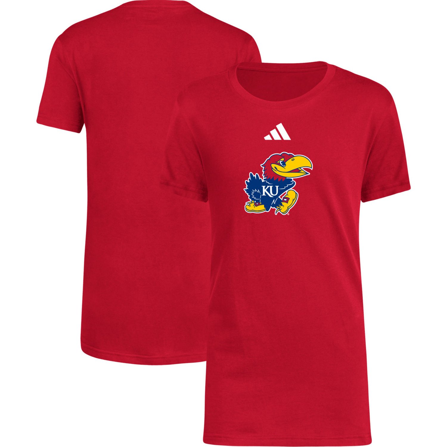 Youth adidas Kansas Jayhawks 2023 Sideline Locker Room Logo Fresh T-Shirt - view number 1