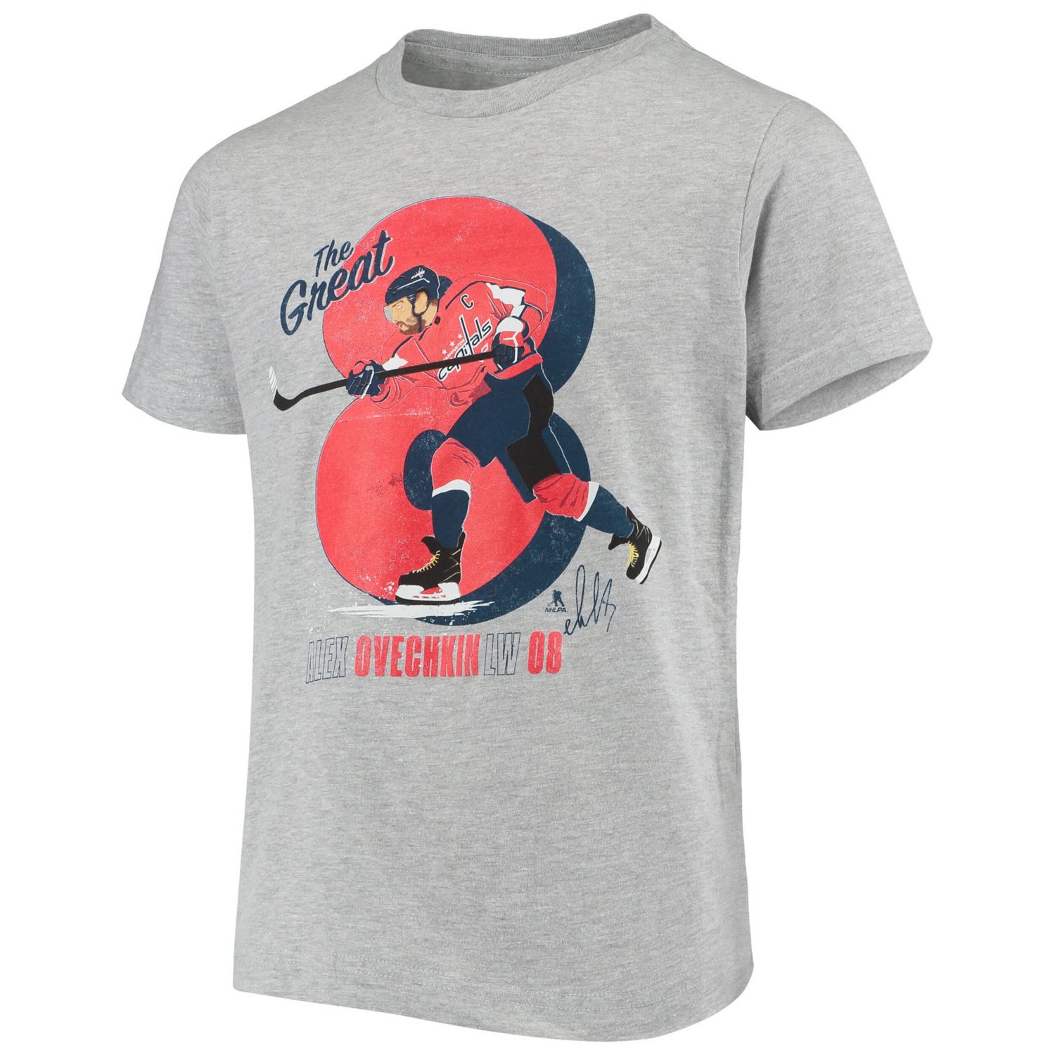 Youth Alexander Ovechkin Heathered Gray Washington Capitals Localized Player T-Shirt - view number 2