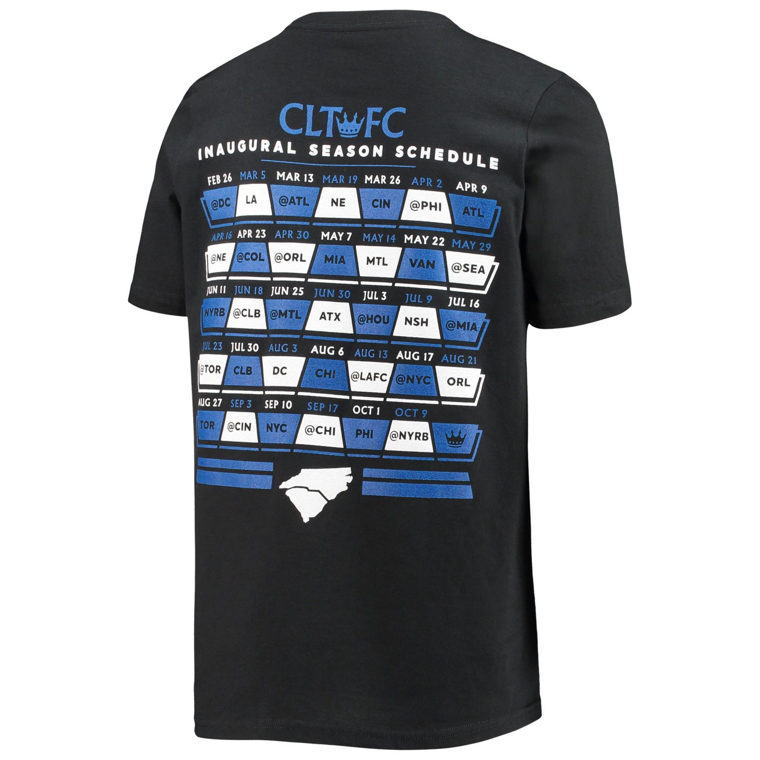 Youth Charlotte FC Inaugural Schedule T-Shirt