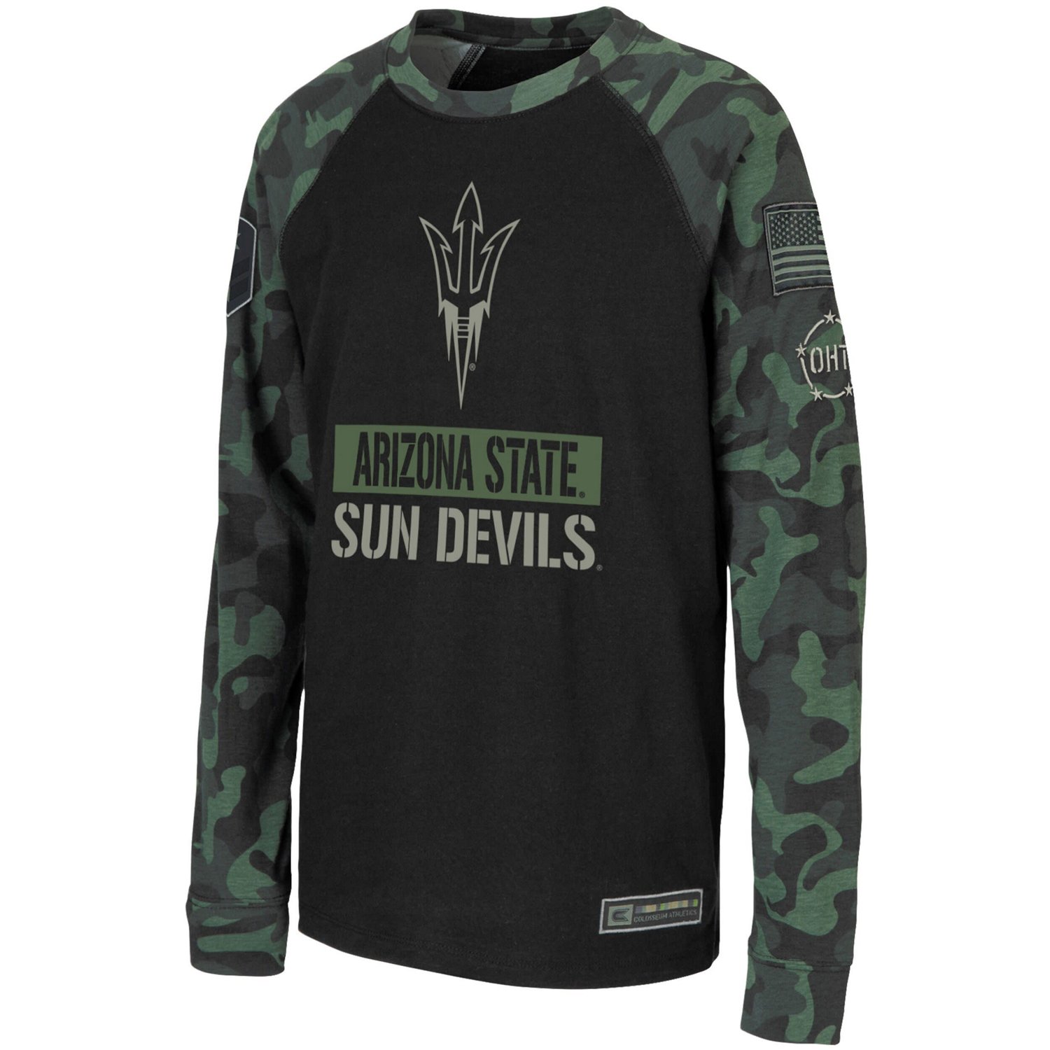Youth Colosseum /Camo Arizona State Sun Devils OHT Military Appreciation Raglan Long Sleeve T-Shirt - view number 2