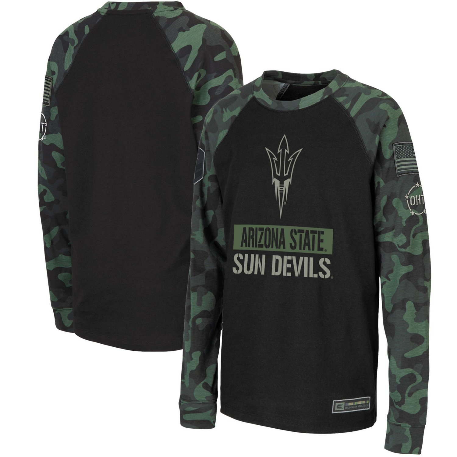 Youth Colosseum /Camo Arizona State Sun Devils OHT Military Appreciation Raglan Long Sleeve T-Shirt - view number 1