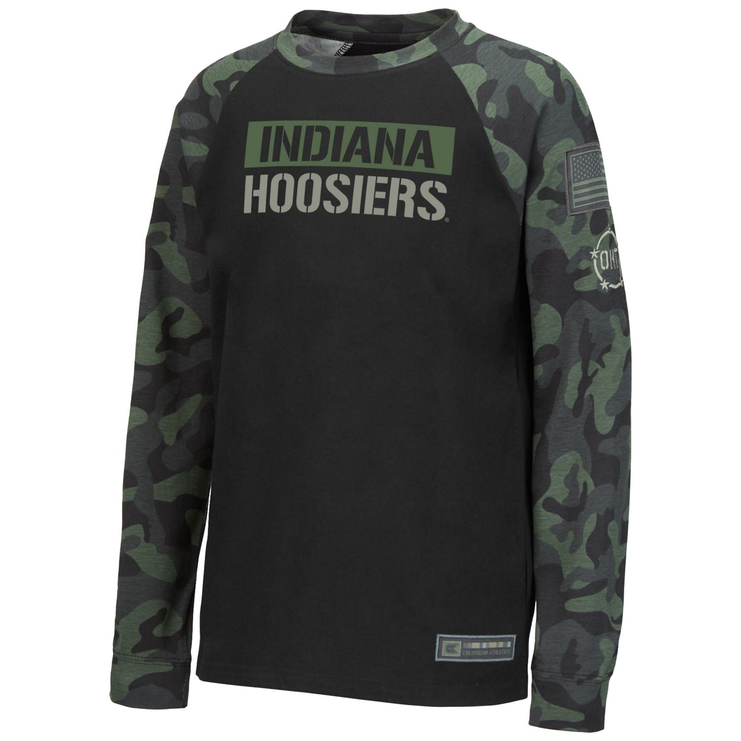 Youth Colosseum /Camo Indiana Hoosiers OHT Military Appreciation Raglan Long Sleeve T-Shirt - view number 2