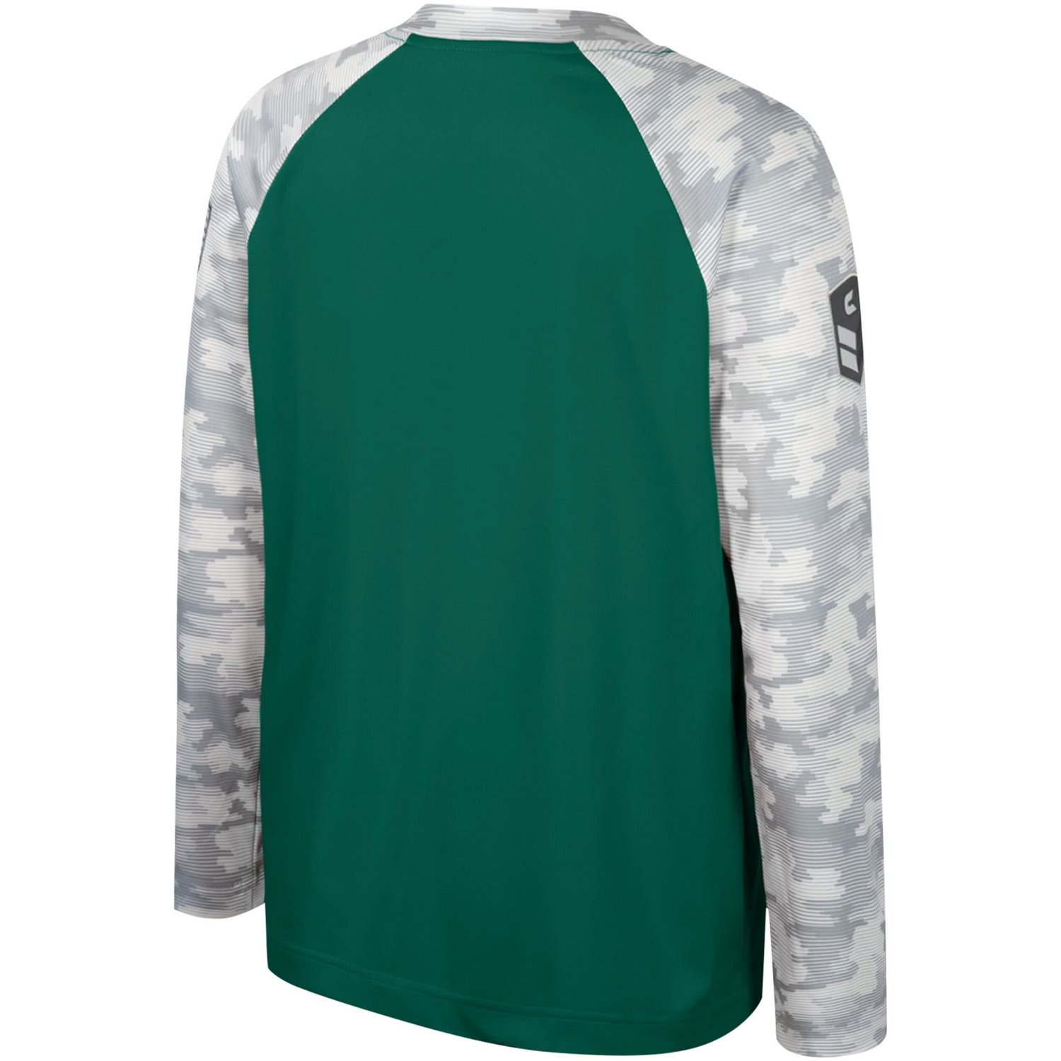Youth Colosseum /Camo Michigan State Spartans OHT Military Appreciation Dark Star Raglan Long Sleeve T-Shirt - view number 3