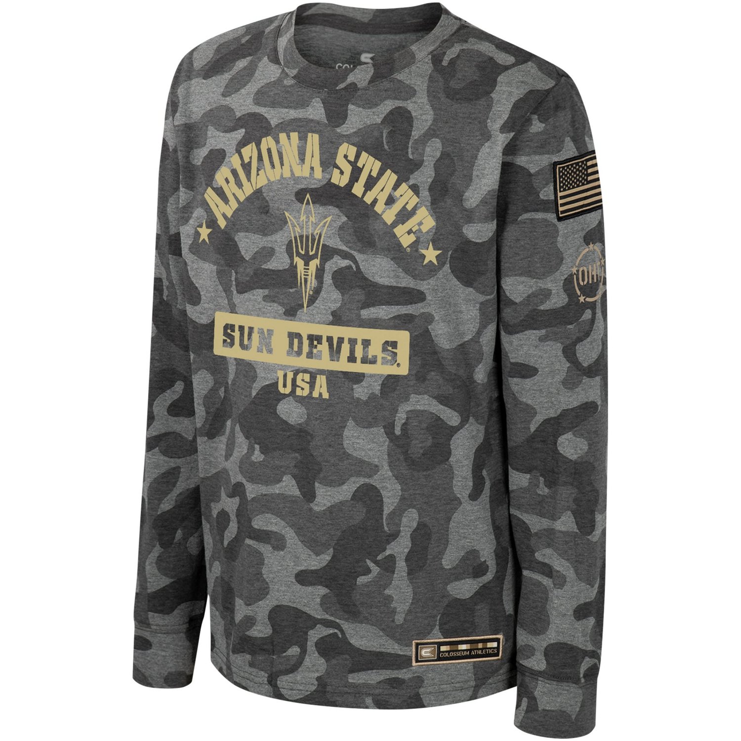 Youth Colosseum Arizona State Sun Devils OHT Military Appreciation Dark Star Long Sleeve T-Shirt - view number 2
