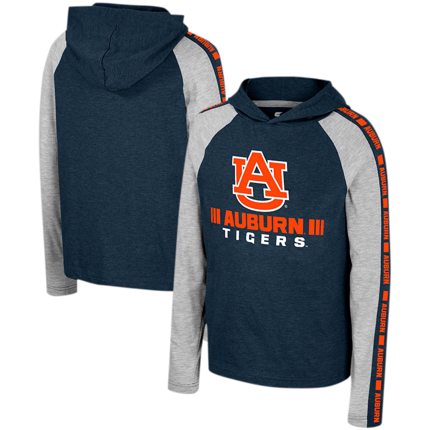 Youth Colosseum Auburn Tigers Ned Raglan Long Sleeve Hooded T-Shirt
