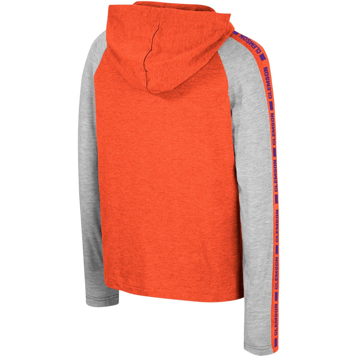 Youth Colosseum Clemson Tigers Ned Raglan Long Sleeve Hooded T-Shirt