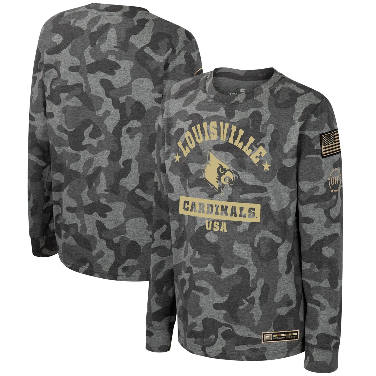 Youth Colosseum Louisville Cardinals OHT Military Appreciation Dark Star Long Sleeve T-Shirt - view number 1