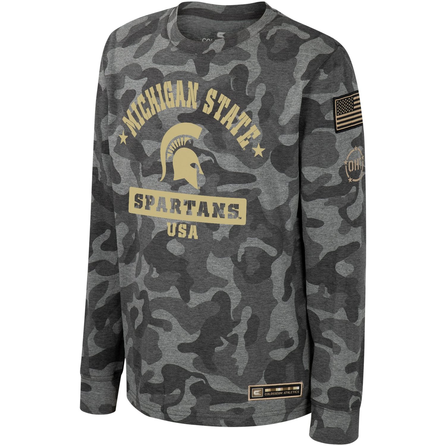 Youth Colosseum Michigan State Spartans OHT Military Appreciation Dark Star Long Sleeve T-Shirt - view number 2