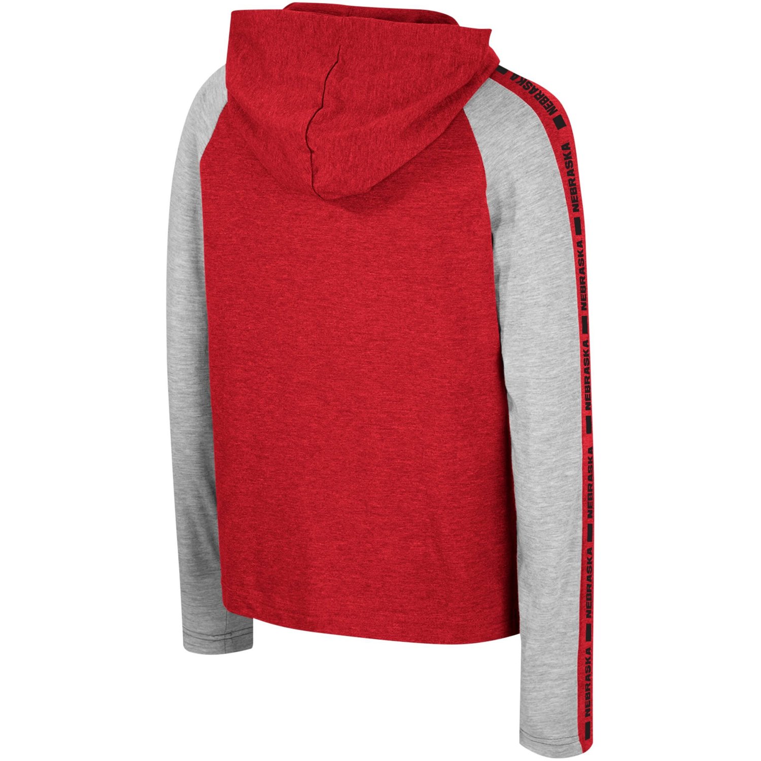 Youth Colosseum Nebraska Huskers Ned Raglan Long Sleeve Hooded T-Shirt