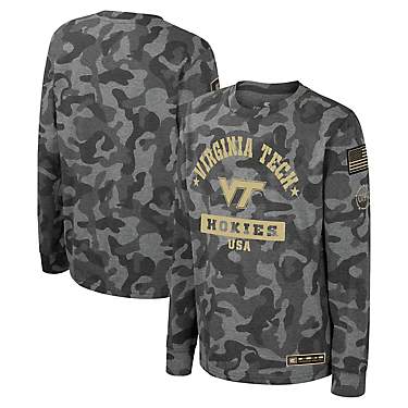 Youth Colosseum Virginia Tech Hokies OHT Military Appreciation Dark Star Long Sleeve T-Shirt                                    