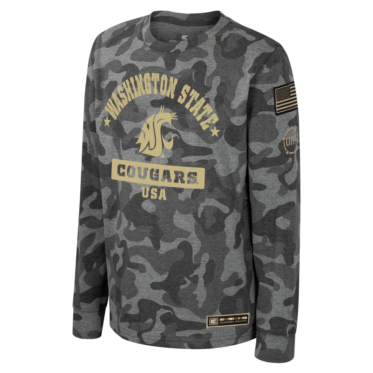 Youth Colosseum Washington State Cougars OHT Military Appreciation Dark Star Long Sleeve T-Shirt - view number 2