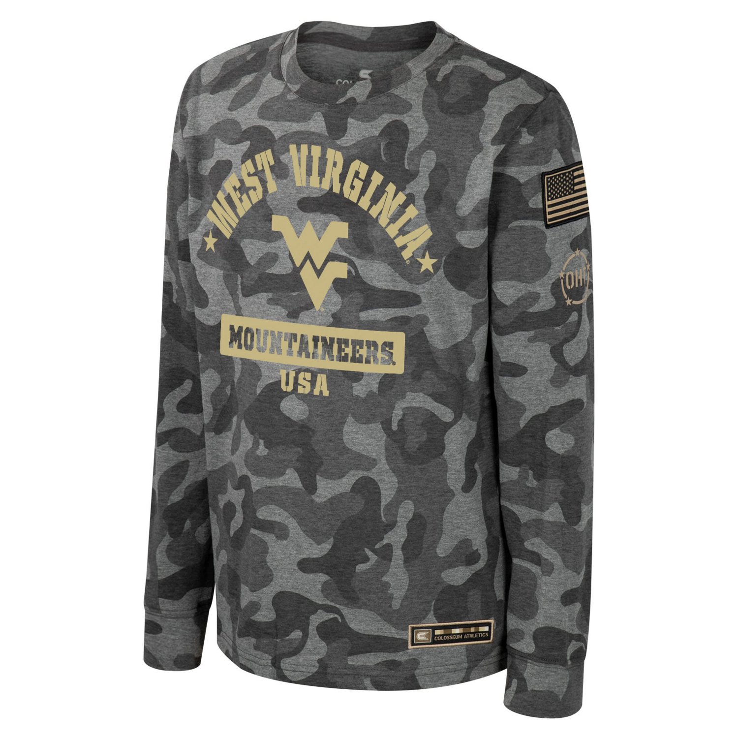 Youth Colosseum West Virginia Mountaineers OHT Military Appreciation Dark Star Long Sleeve T-Shirt - view number 2