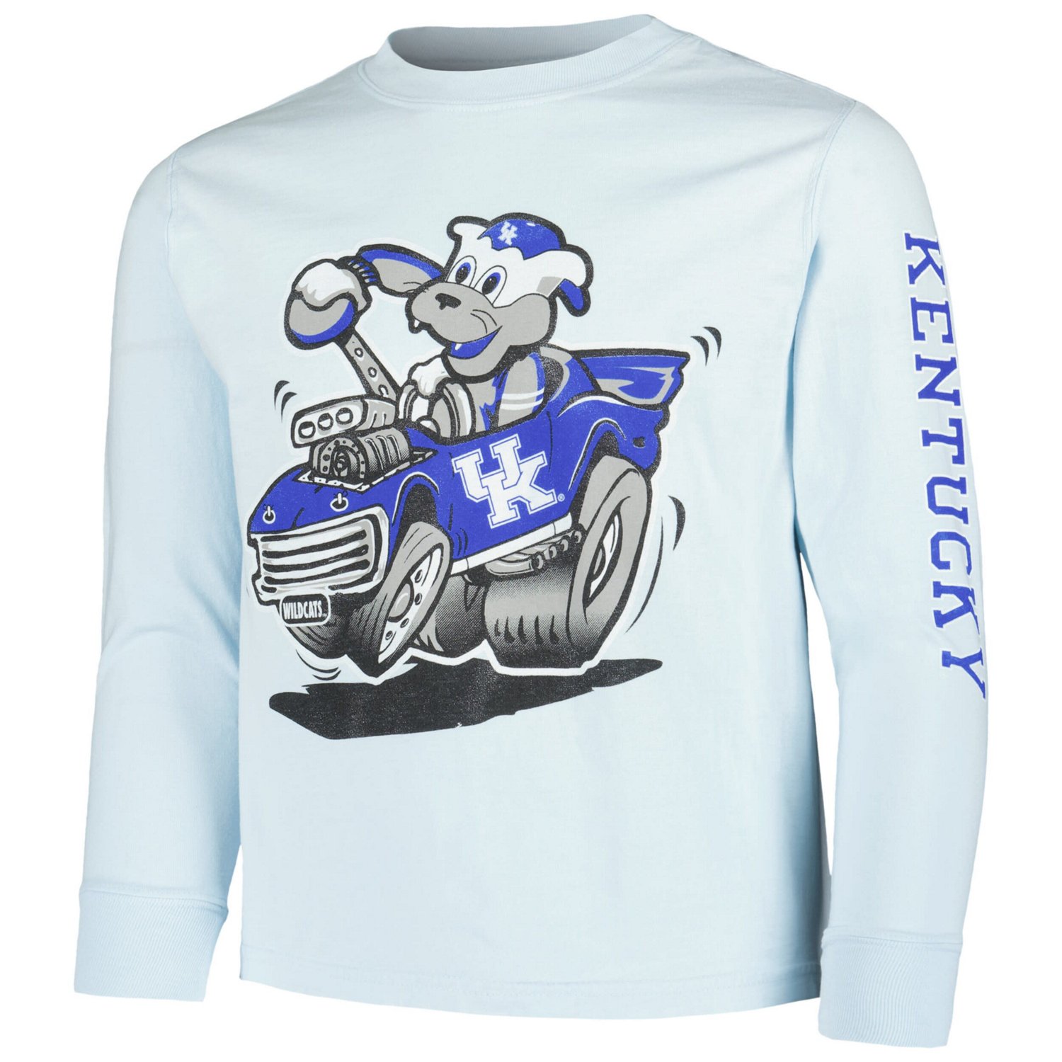 Youth ComfortWash Light Kentucky Wildcats Mascot Race Car Long Sleeve T-Shirt - view number 2