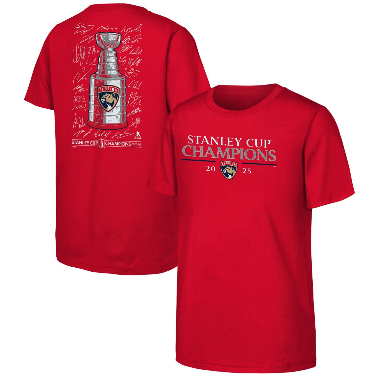 Youth Fanatics Florida Panthers 2025 Stanley Cup Champions Signature Roster T-Shirt - view number 1