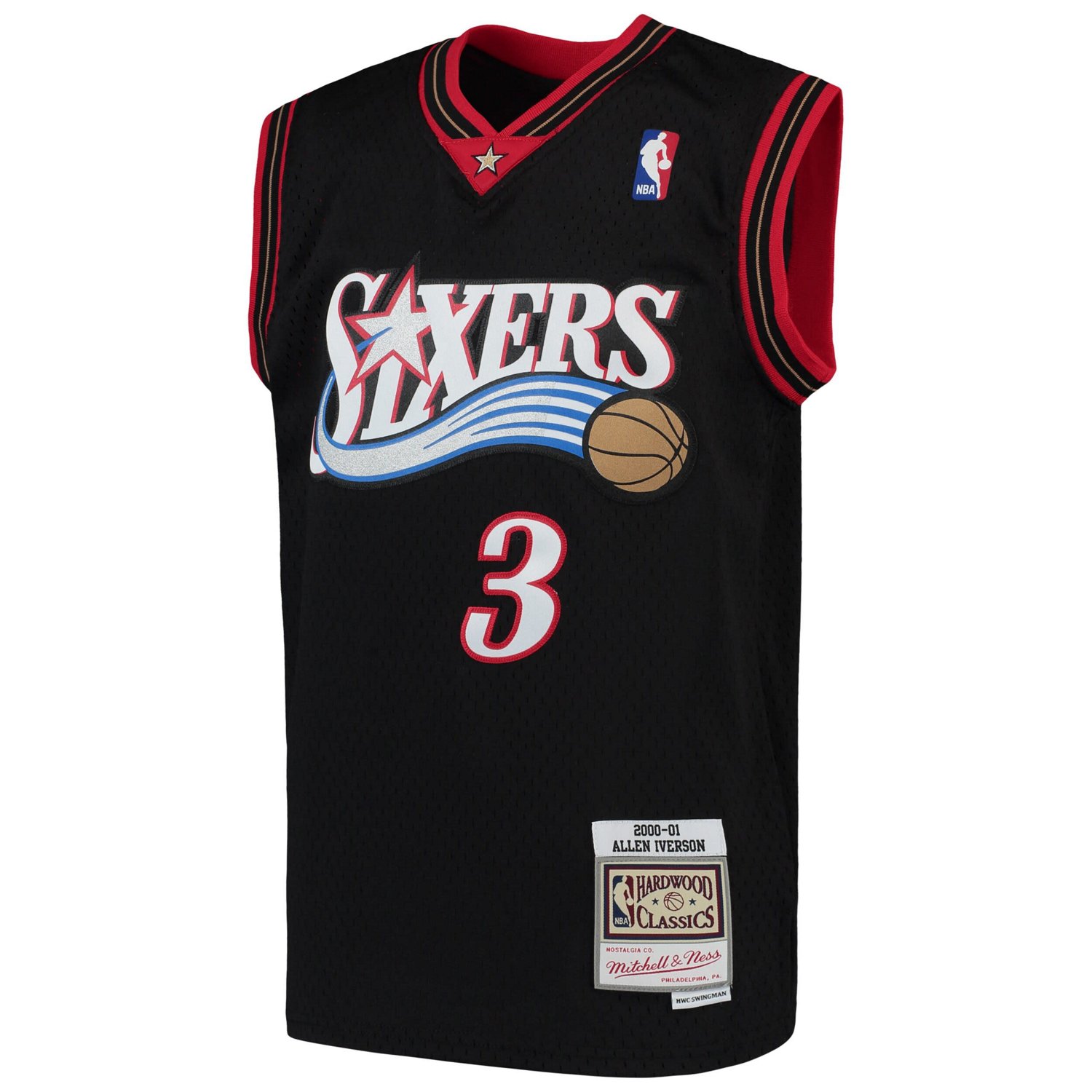 Youth Mitchell  Ness Allen Iverson Philadelphia 76ers Hardwood Classics Swingman Throwback Jersey - view number 2