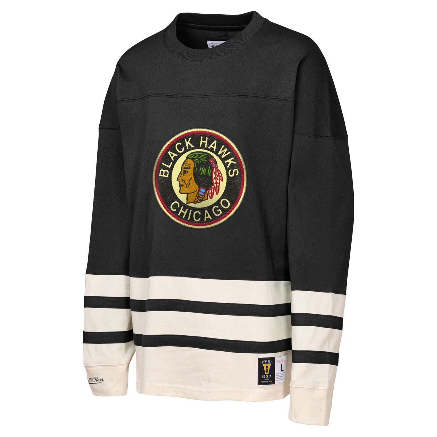 Youth Mitchell  Ness Chicago hawks Chainstitch Heavyweight Long Sleeve Top - view number 2