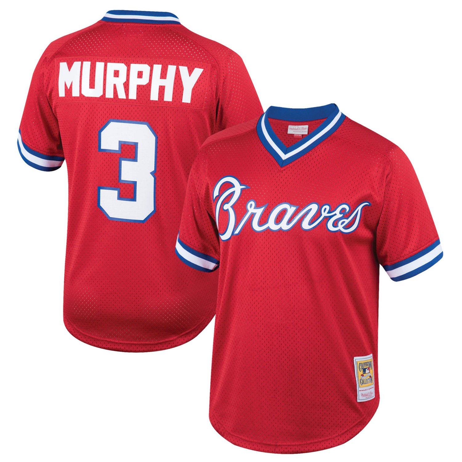 Youth Mitchell  Ness Dale Murphy Atlanta Braves Cooperstown Collection Mesh Batting Practice Jersey