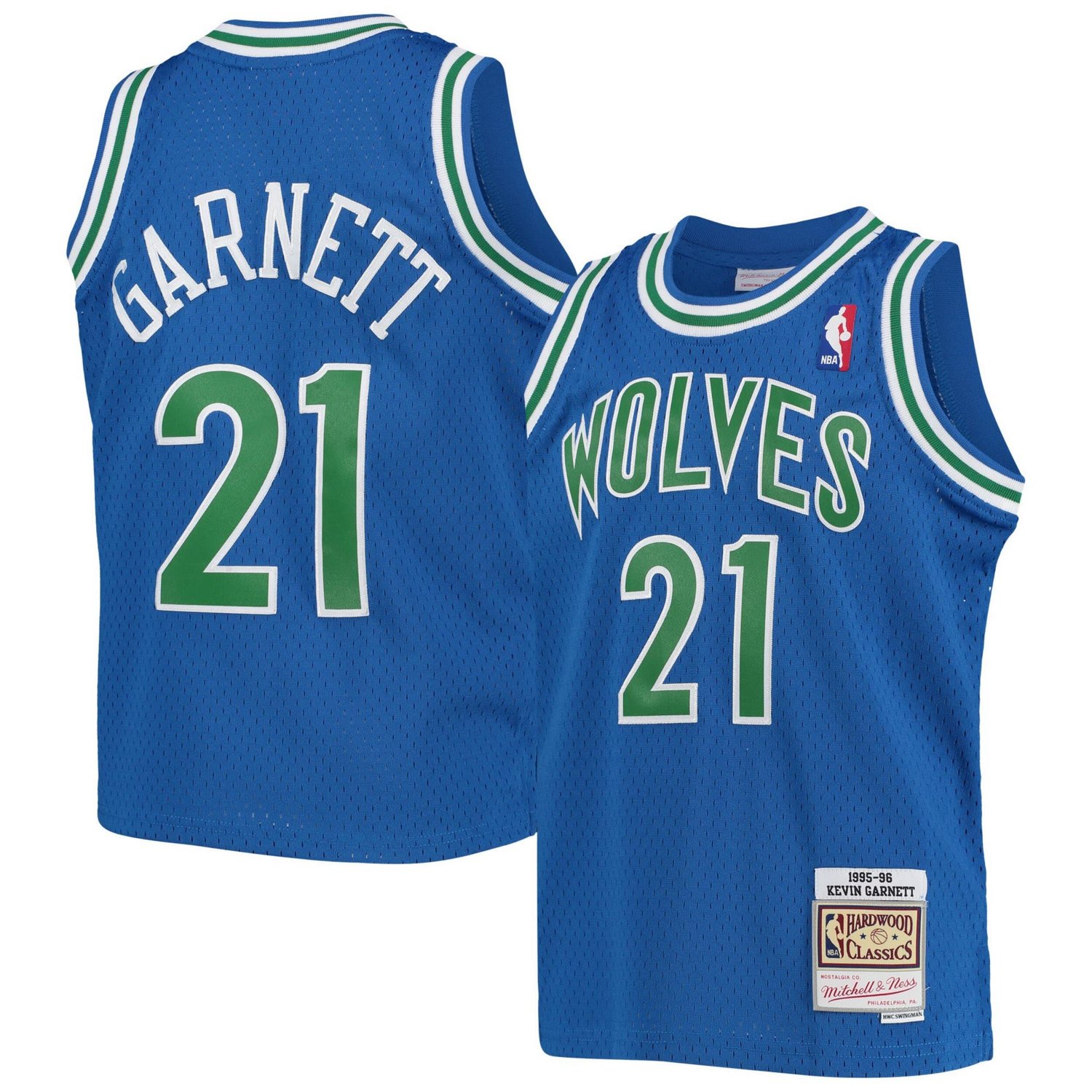 Youth Mitchell  Ness Kevin Garnett Minnesota Timberwolves 1995-96 Hardwood Classics Swingman Jersey - view number 1