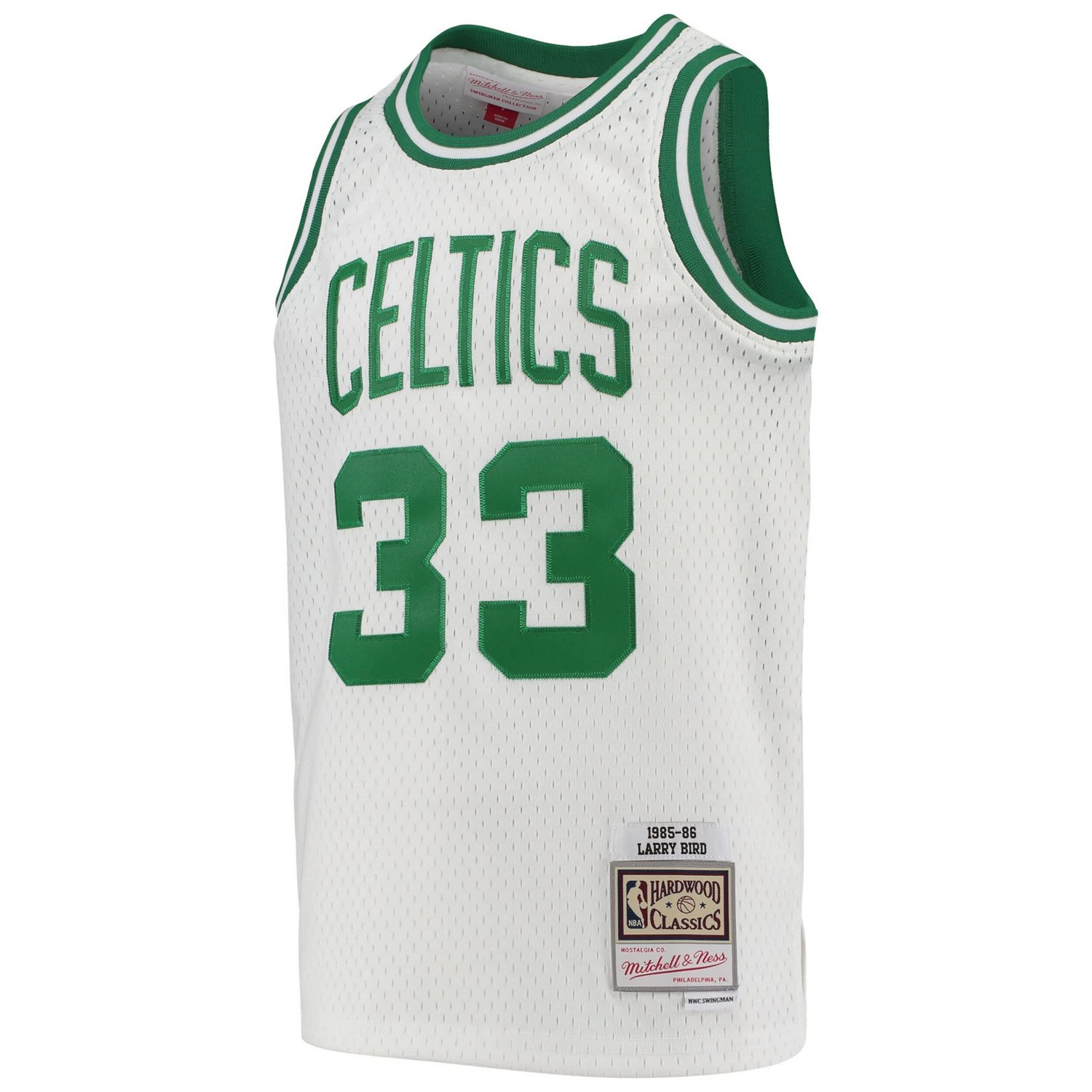 Youth Mitchell  Ness Larry Bird Boston Celtics 1985-86 Hardwood Classics Swingman Throwback Jersey - view number 2