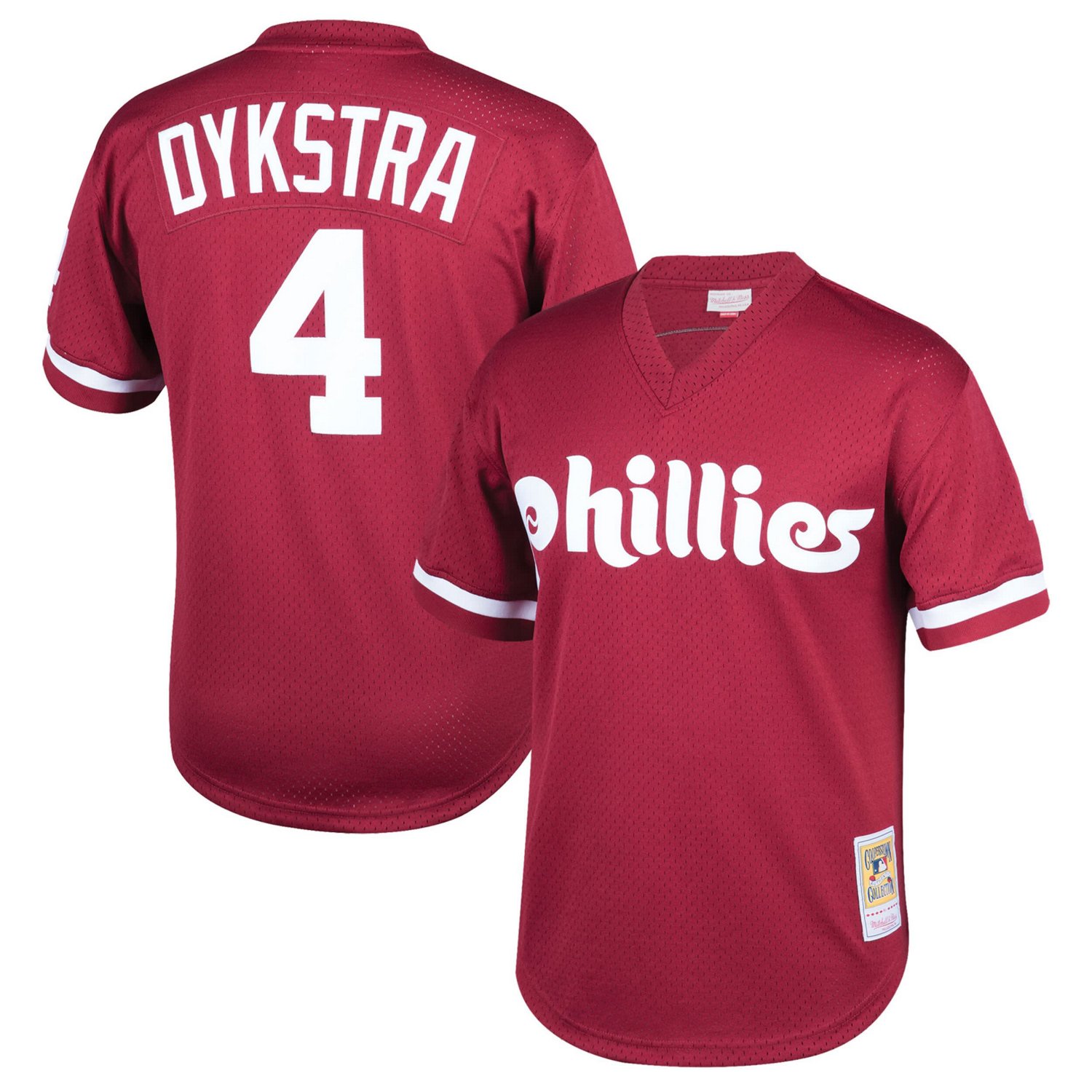 Youth Mitchell  Ness Lenny Dykstra Philadelphia Phillies Cooperstown Collection Mesh Batting Practice Jersey