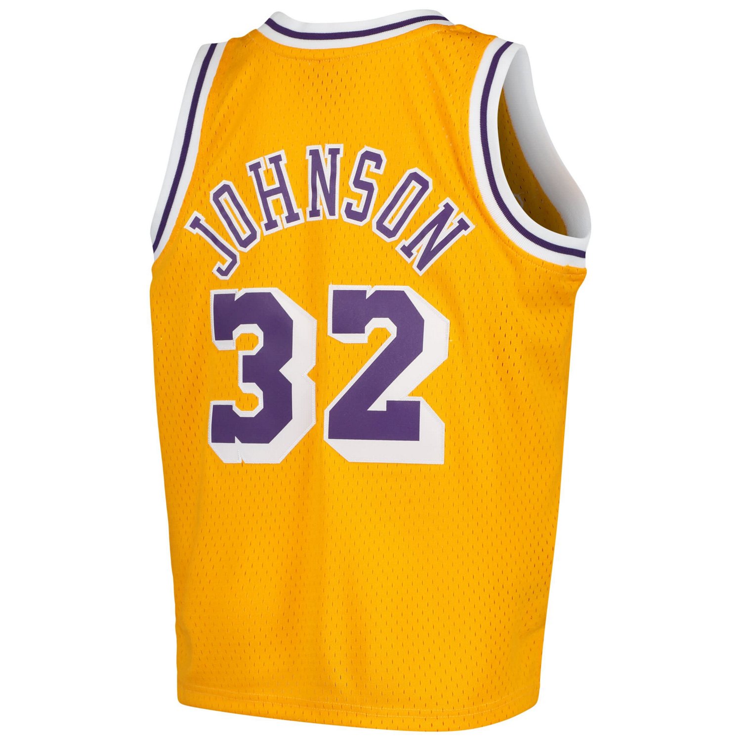 Youth Mitchell  Ness Magic Johnson Los Angeles Lakers Swingman Throwback Jersey - view number 3