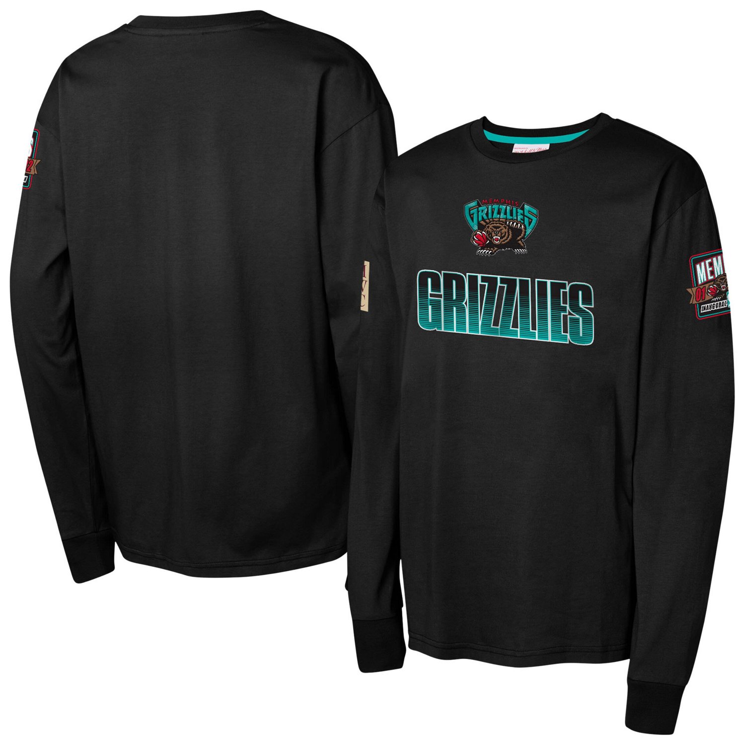 Youth Mitchell  Ness Memphis Grizzlies Hardwood Classics All Over Long Sleeve T-Shirt - view number 1