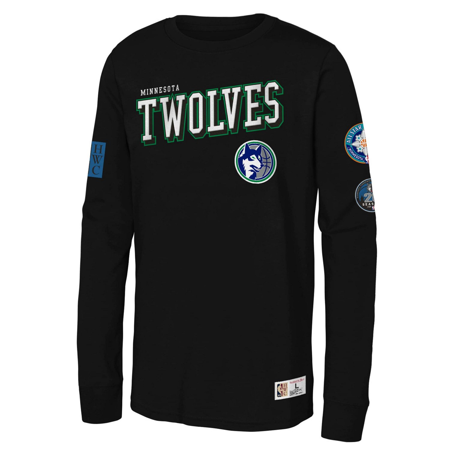 Youth Mitchell  Ness Minnesota Timberwolves Hardwood Classics Training Camp Long Sleeve T-Shirt