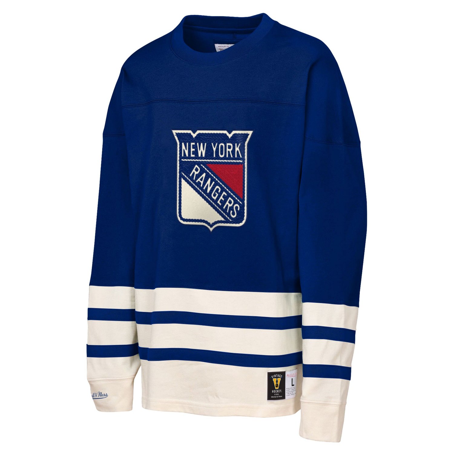 Youth Mitchell  Ness New York Rangers Chainstitch Heavyweight Long Sleeve Top - view number 2