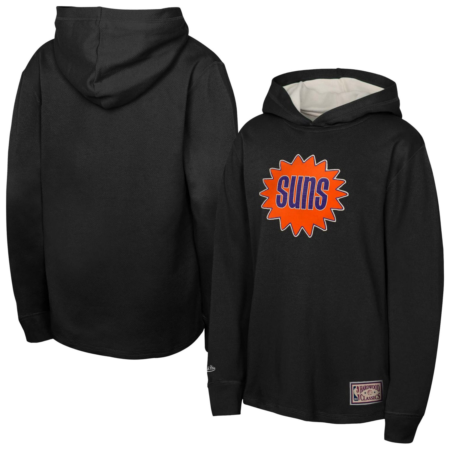 Youth Mitchell  Ness Phoenix Suns Hardwood Classics Lightweight Thermal Long Sleeve Hoodie T-Shirt - view number 1