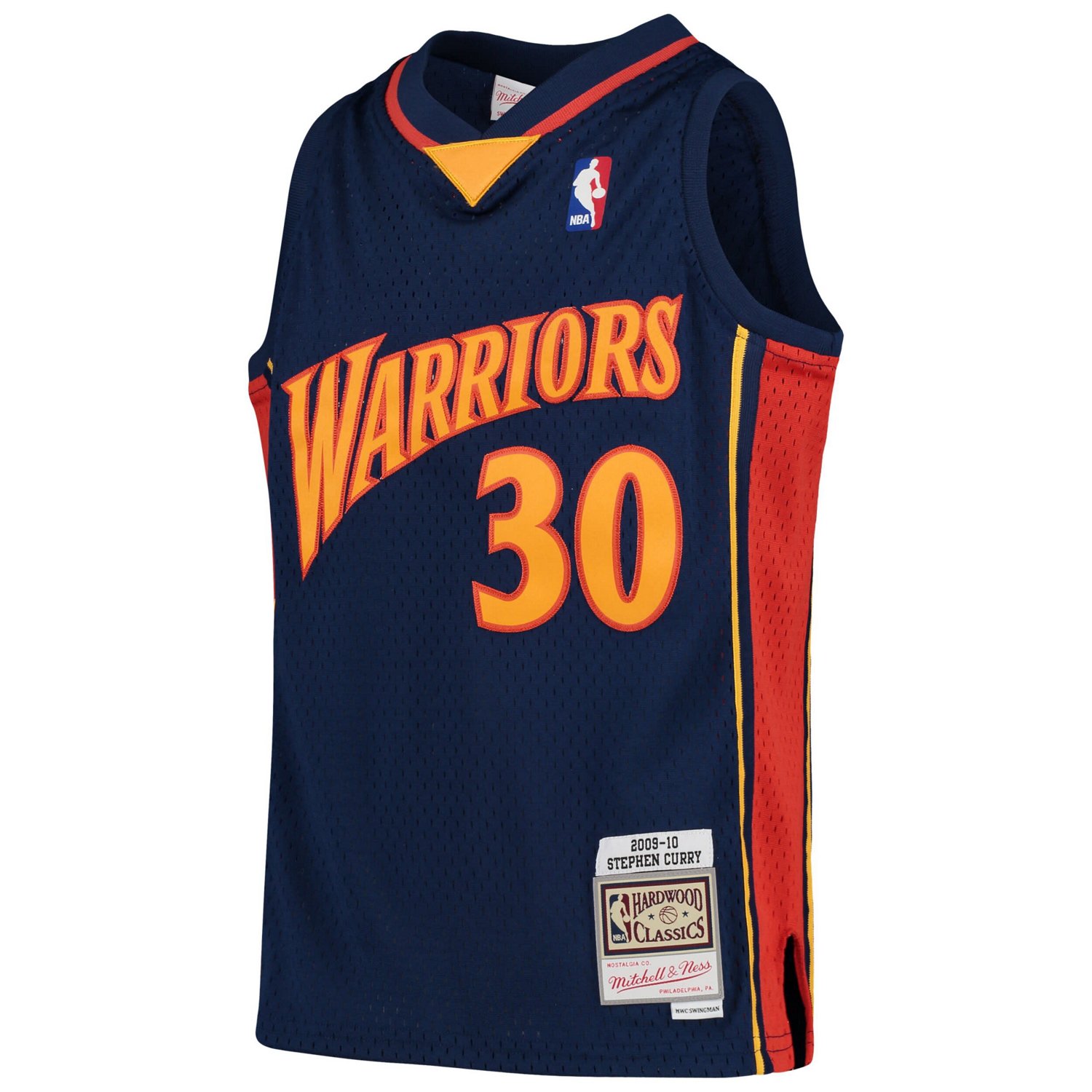 Youth Mitchell  Ness Stephen Curry Golden State Warriors 2009-10 Hardwood Classics Swingman Throwback Jersey - view number 2