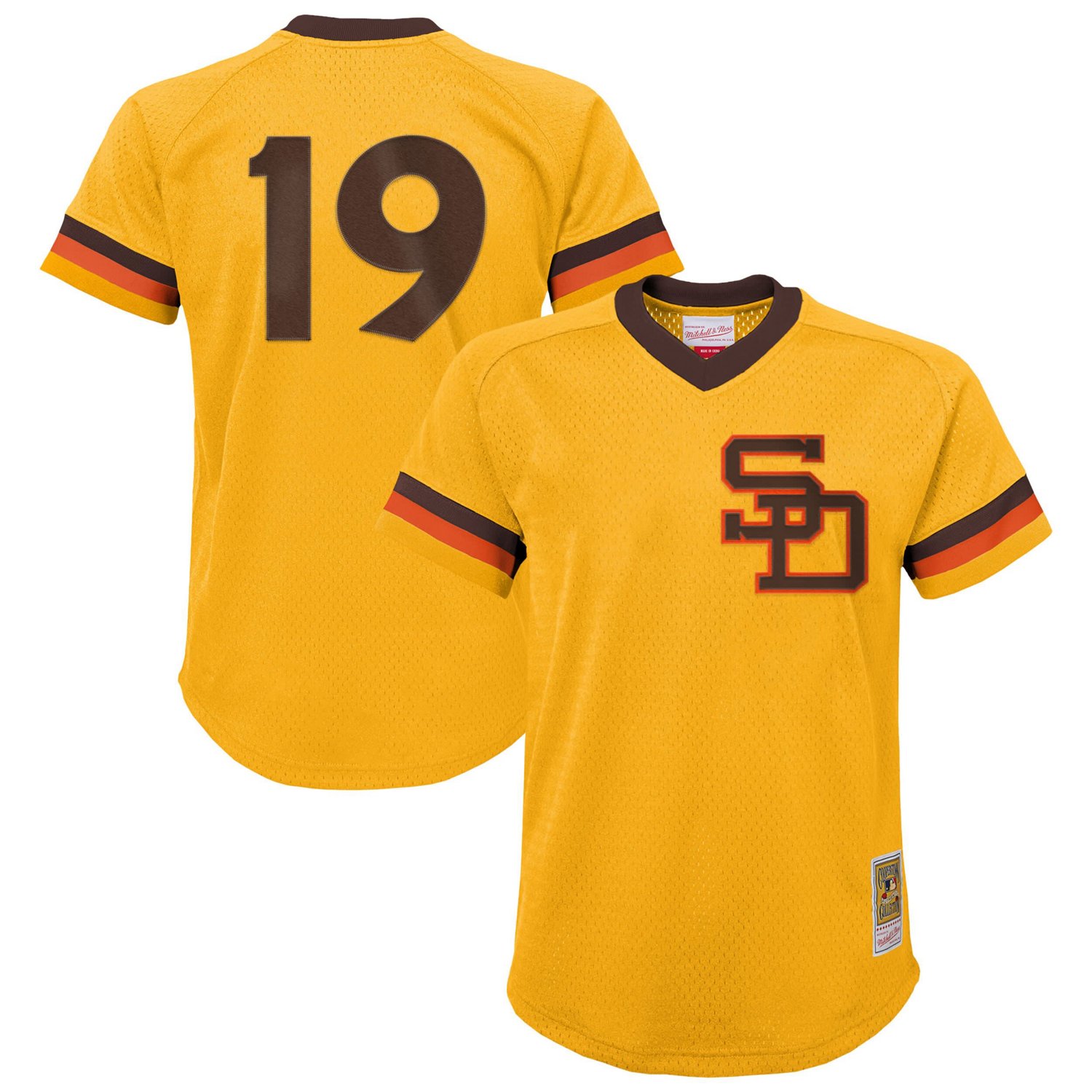 Youth Mitchell  Ness Tony Gwynn San Diego Padres Cooperstown Collection Mesh Batting Practice Jersey - view number 1