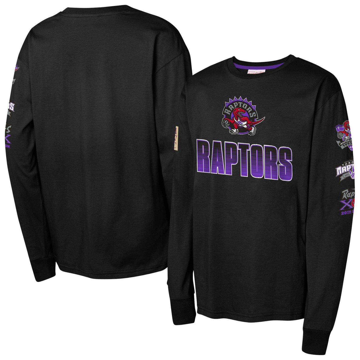 Youth Mitchell  Ness Toronto Raptors Hardwood Classics All Over Long Sleeve T-Shirt