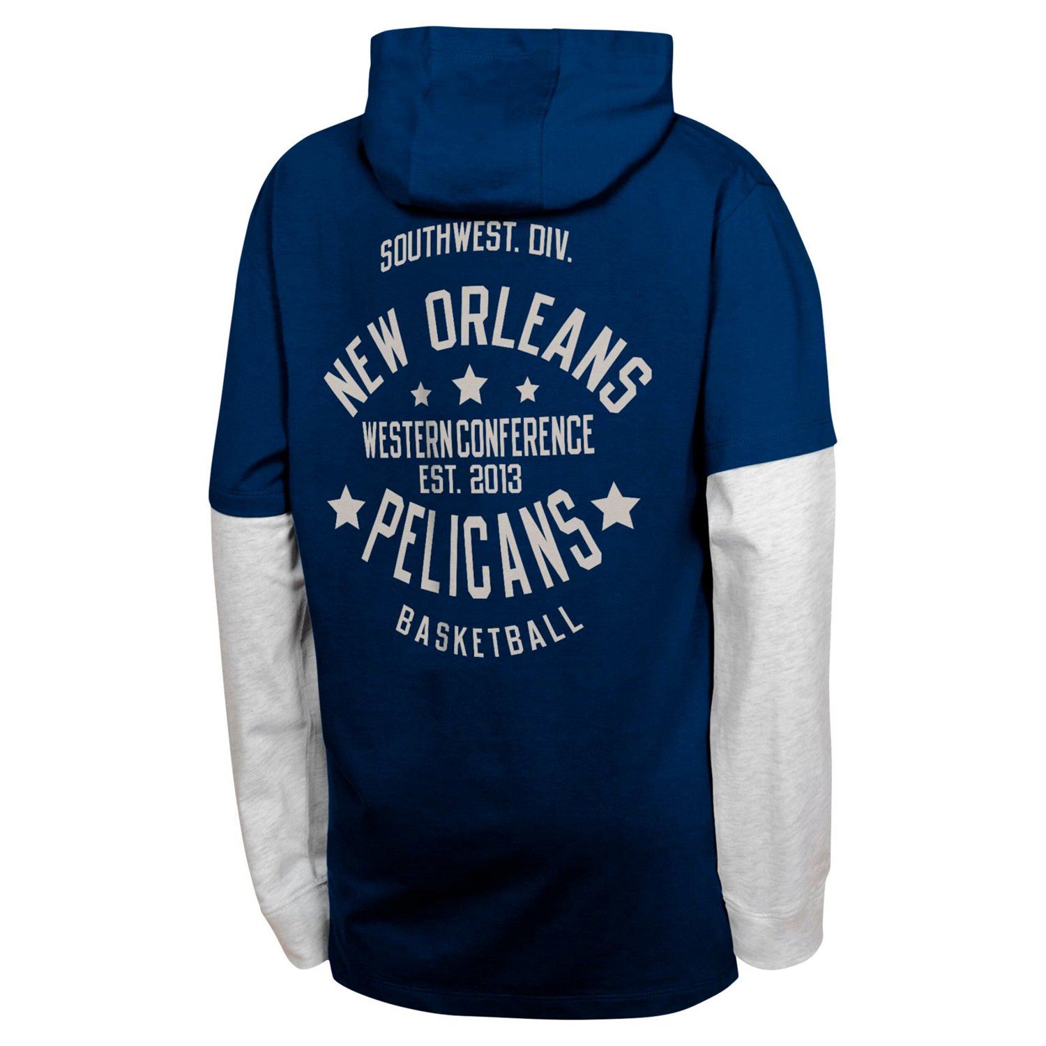 Youth New Orleans Pelicans Small Ball Long Sleeve Hoodie T-Shirt                                                                 - view number 3