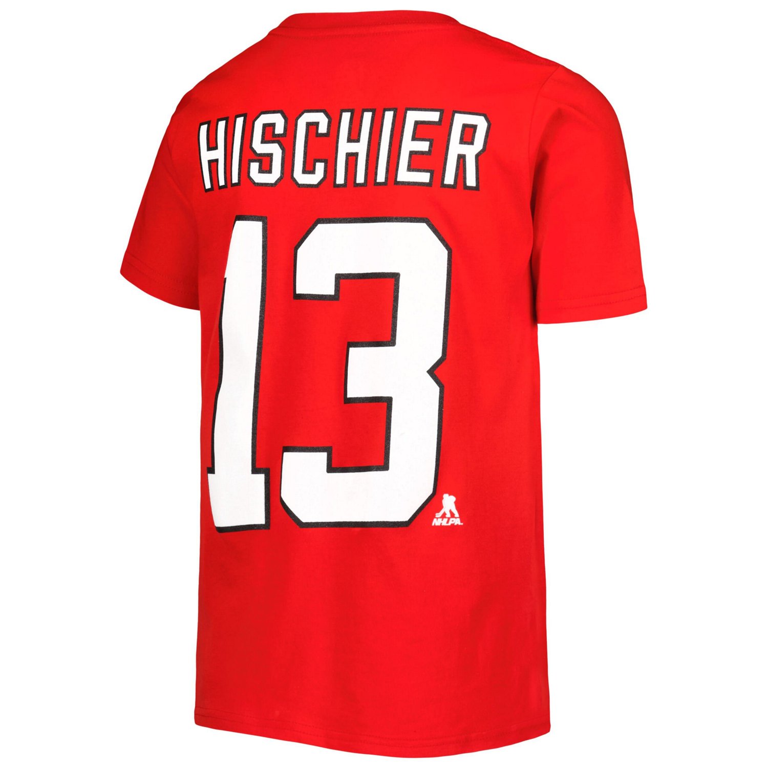 Youth Nico Hischier New Jersey Devils Player Name  Number T-Shirt - view number 3