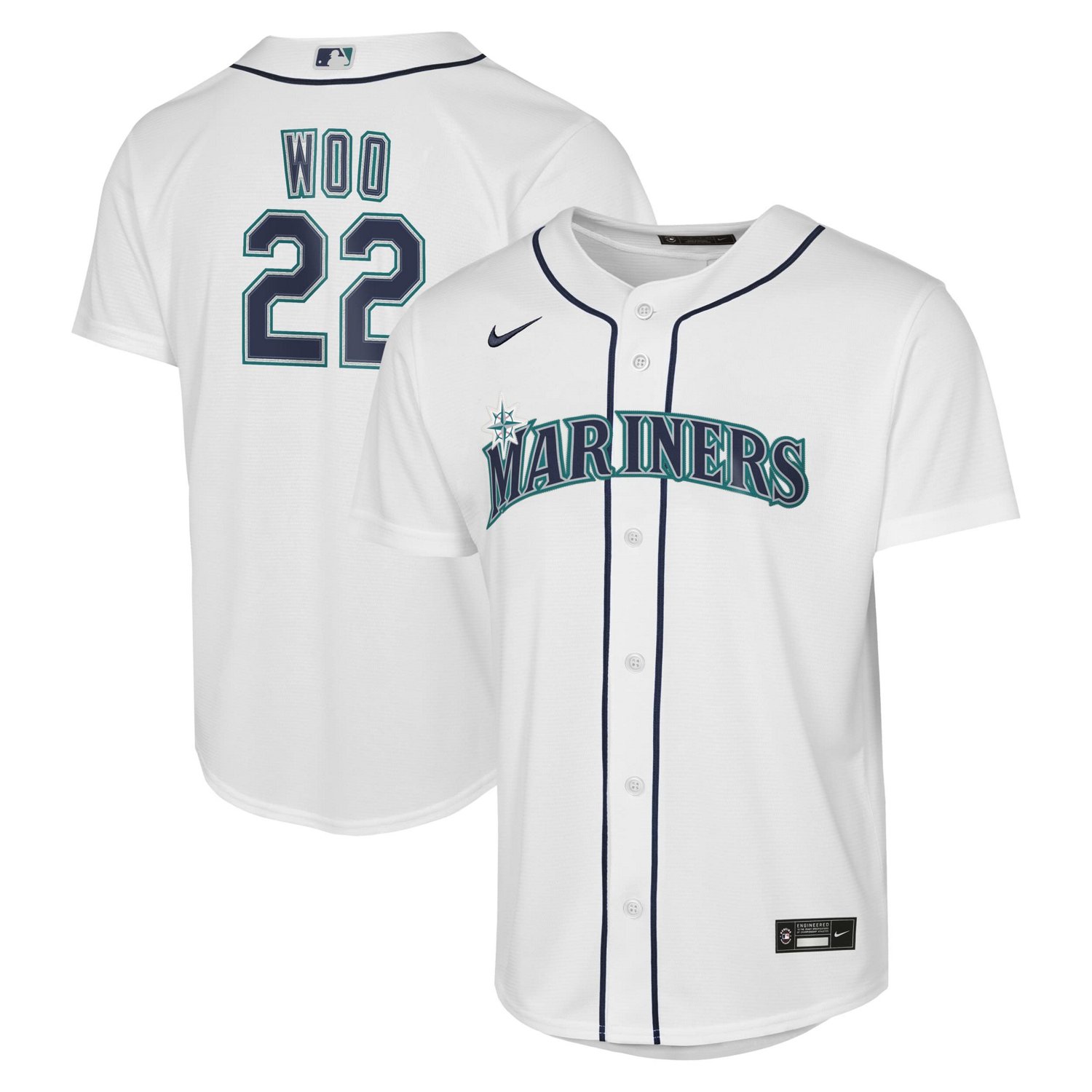 Youth Nike Bryan Woo Seattle Mariners Home Baseline Jersey