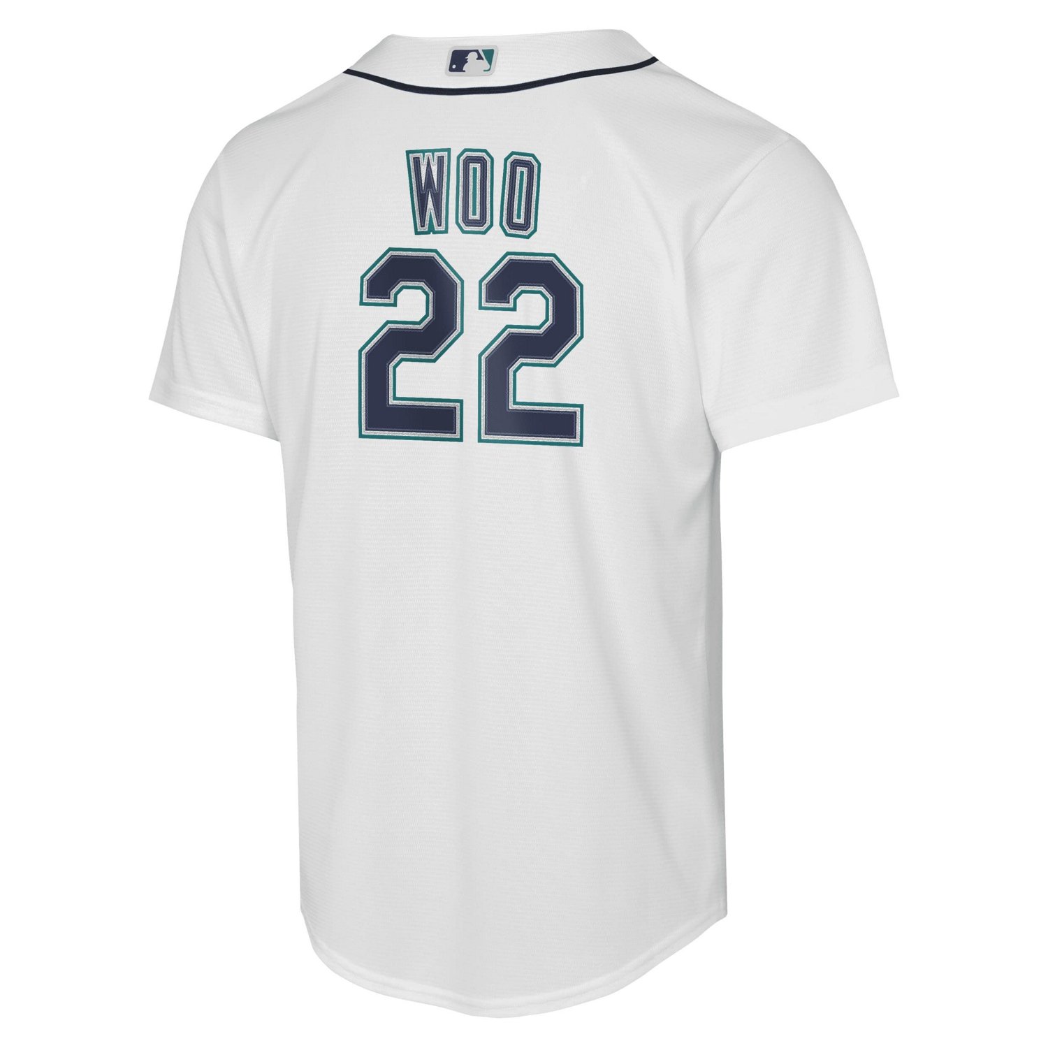 Youth Nike Bryan Woo Seattle Mariners Home Baseline Jersey - view number 2