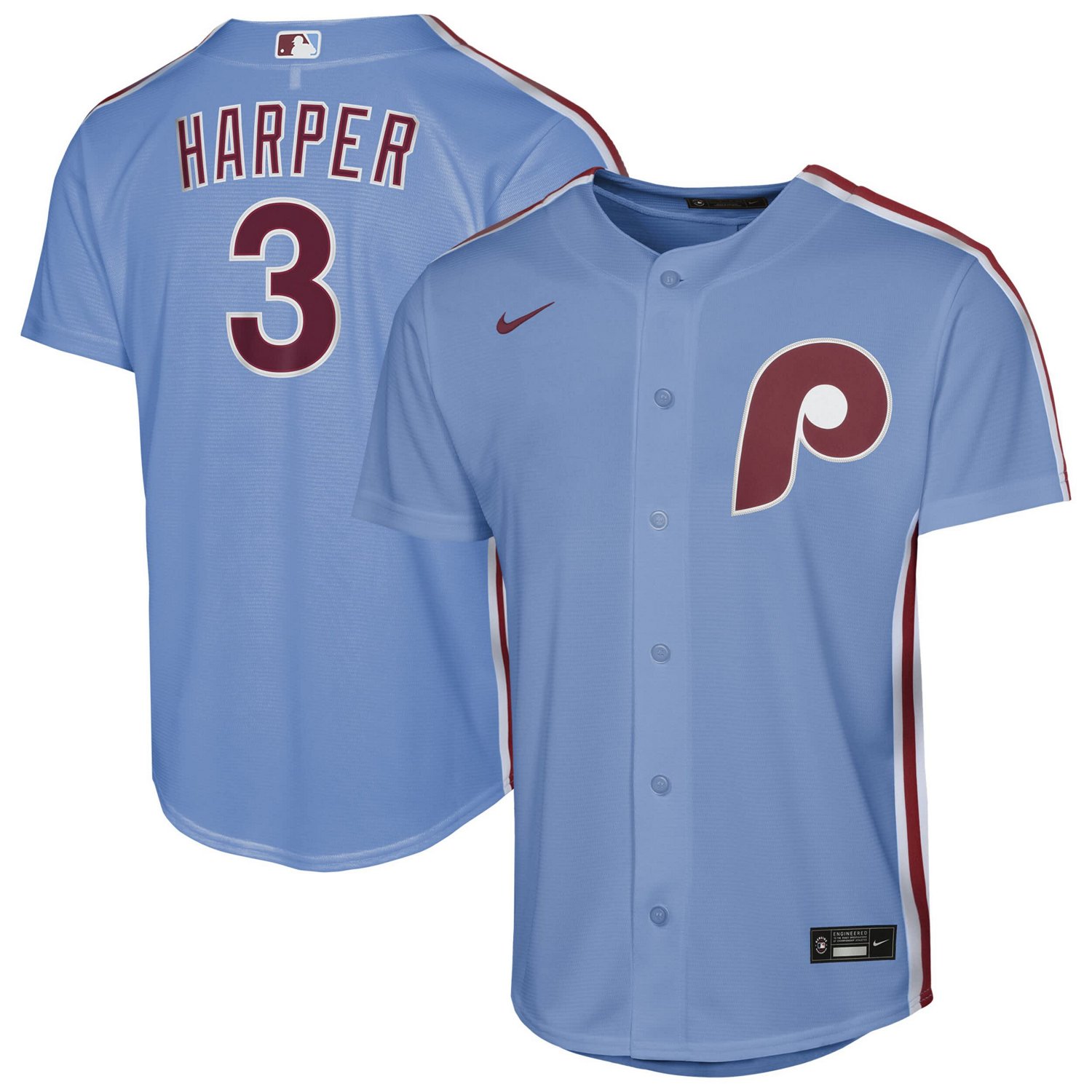 Youth Nike Bryce Harper Light Philadelphia Phillies Alternate Replica Jersey