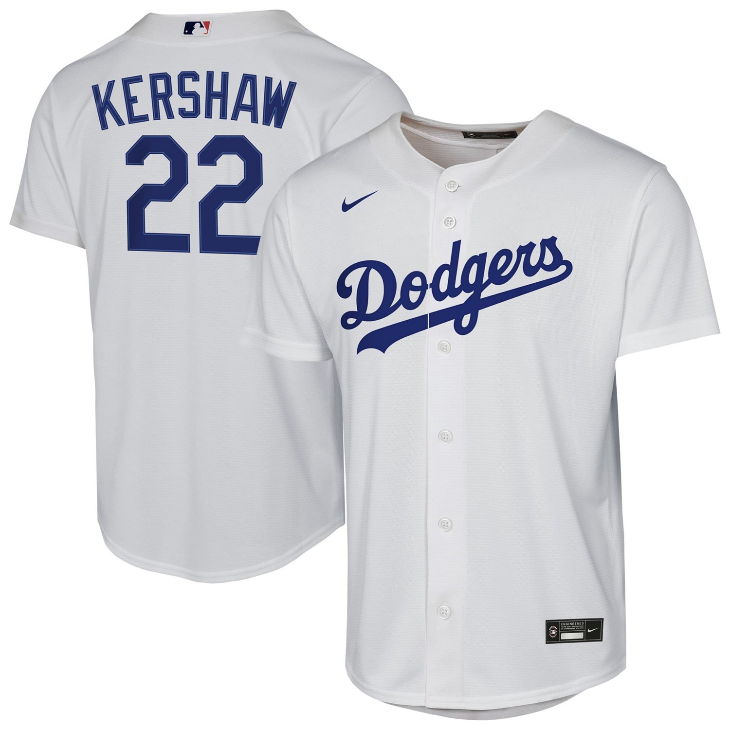 Youth Nike Clayton Kershaw Los Angeles Dodgers Home Replica Player Jersey - view number 1