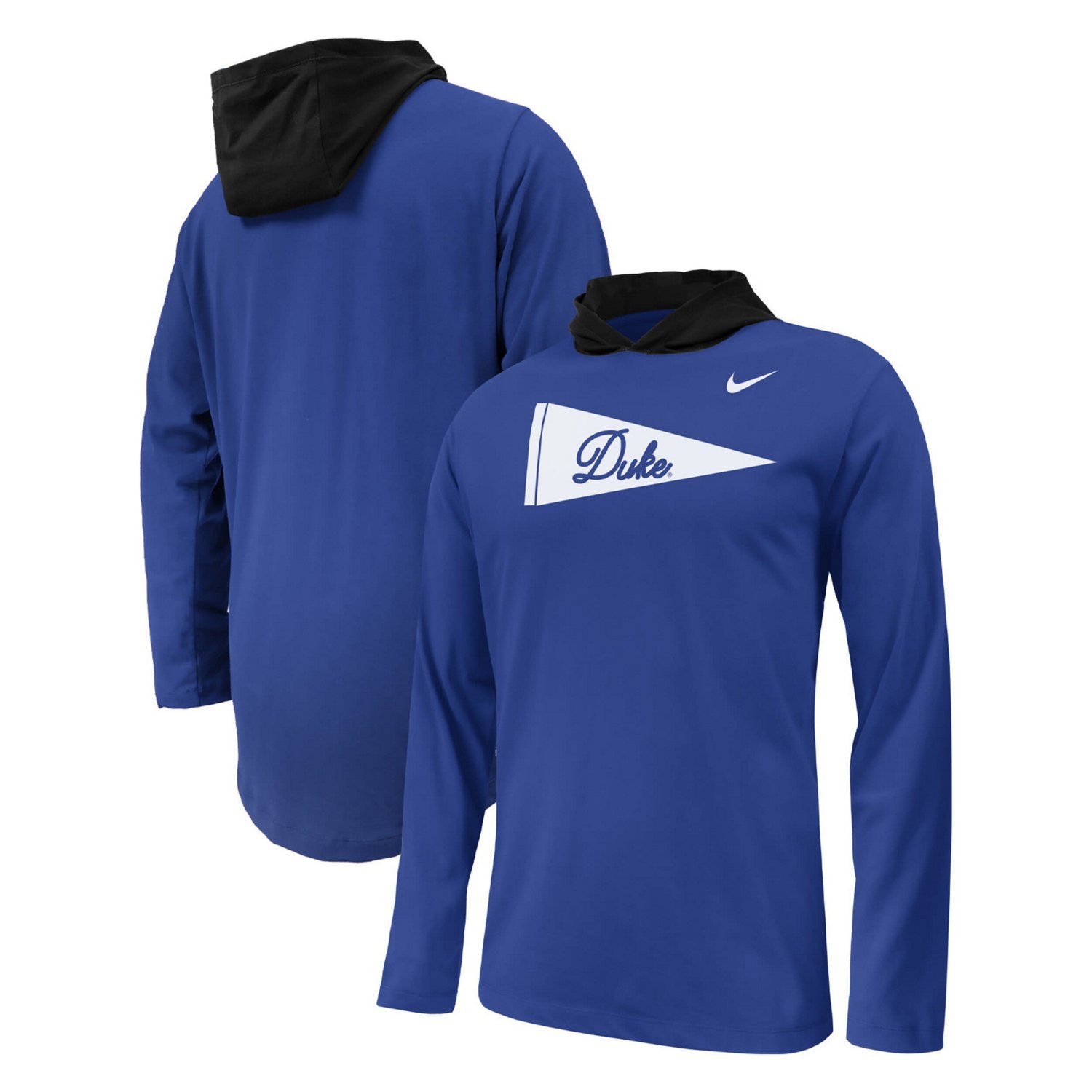 Youth Nike Duke Blue Devils Sideline Performance Long Sleeve Hoodie T Shirt Academy