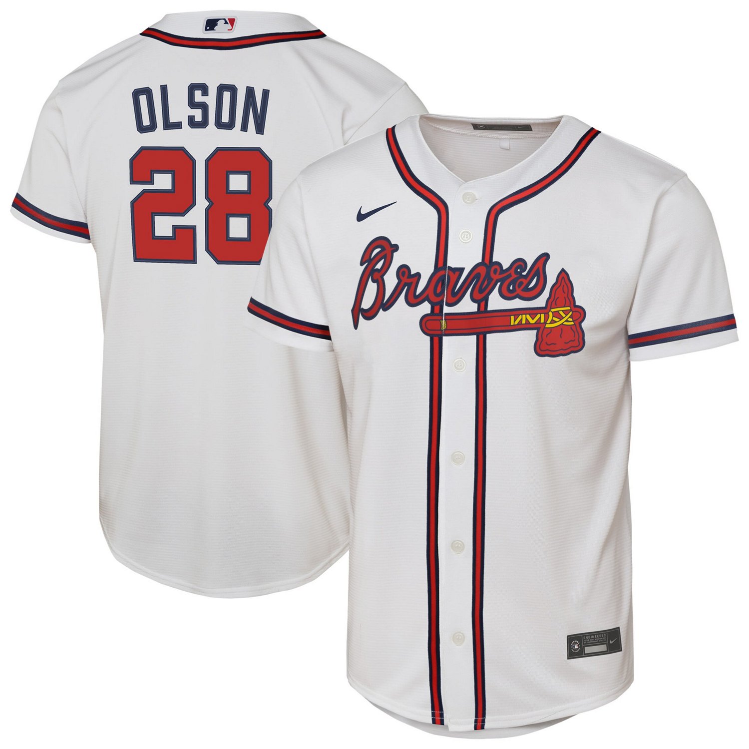 Youth Nike Matt Olson Atlanta Braves Home Replica Player Jersey - view number 1
