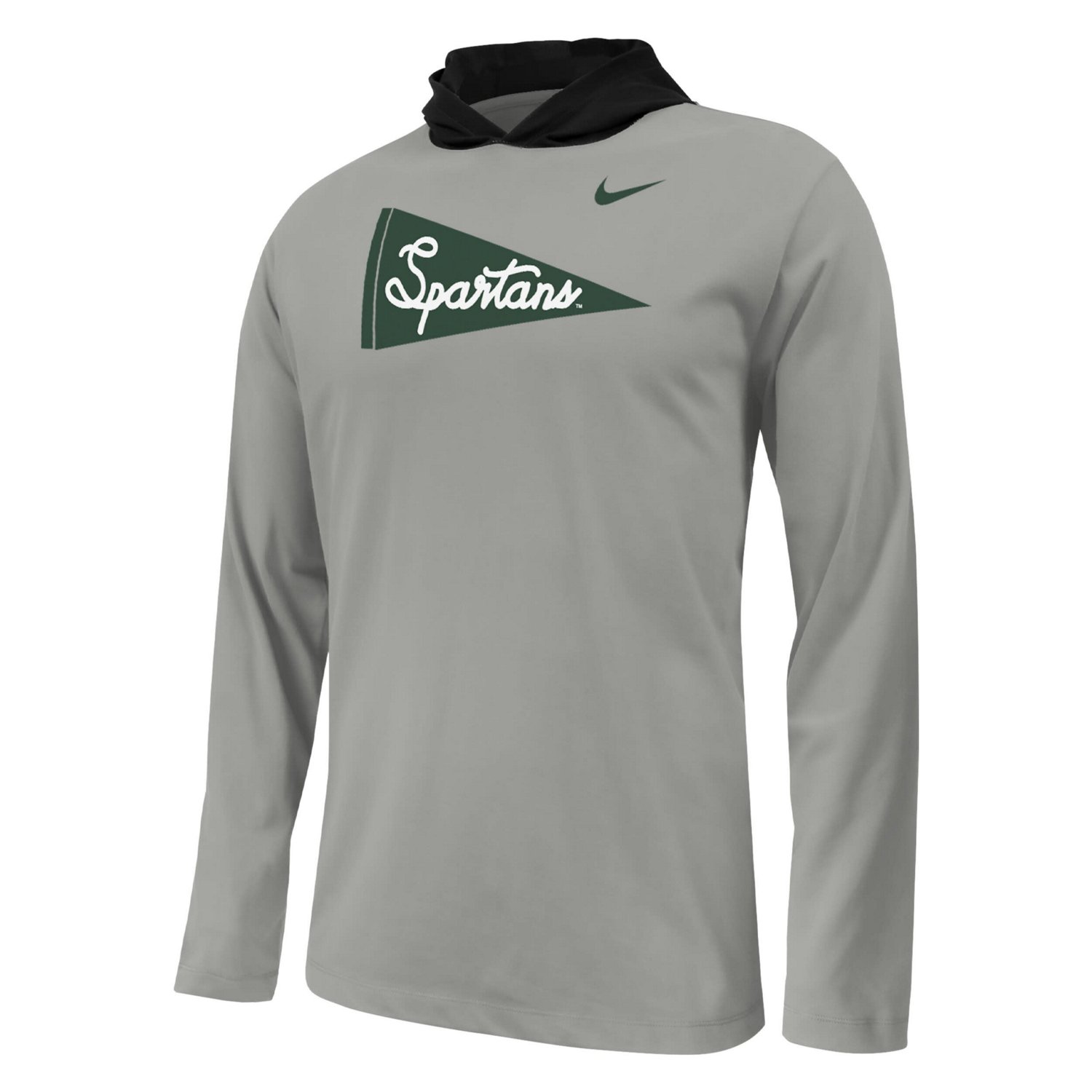 Youth Nike Michigan State Spartans Sideline Performance Long Sleeve Hoodie T-Shirt - view number 2