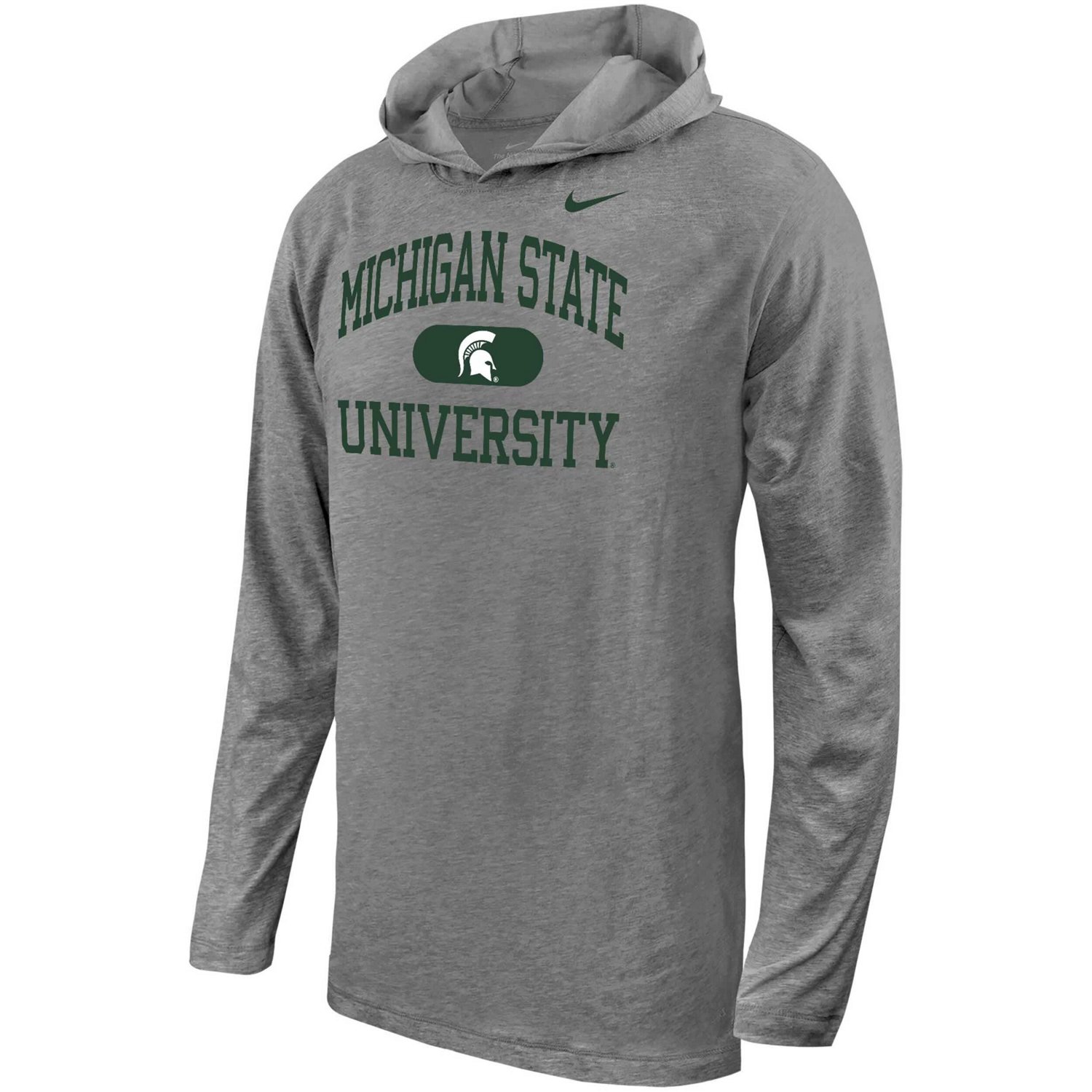 Youth Nike Michigan State Spartans Stacked Logo Hoodie Long Sleeve T-Shirt