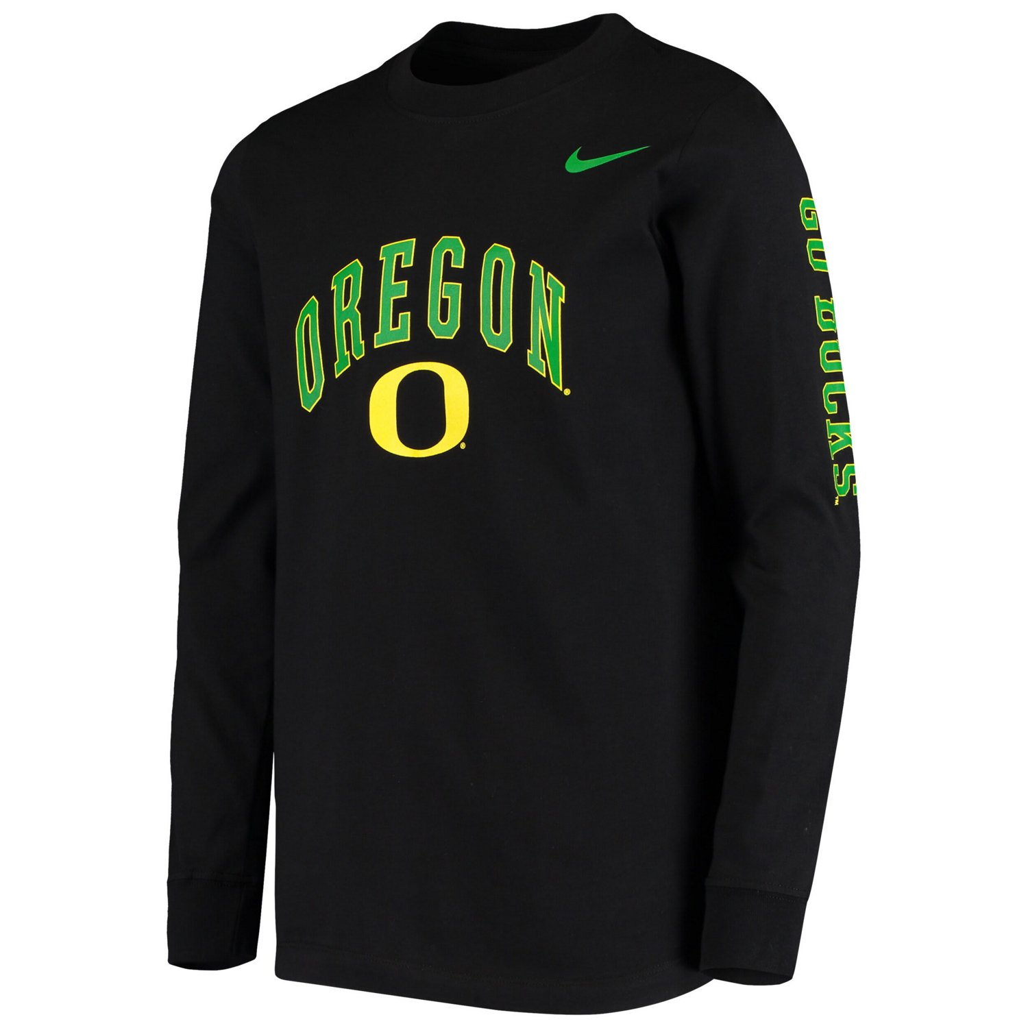 Youth Nike Oregon Ducks Arch  Logo 2-Hit Long Sleeve T-Shirt - view number 2