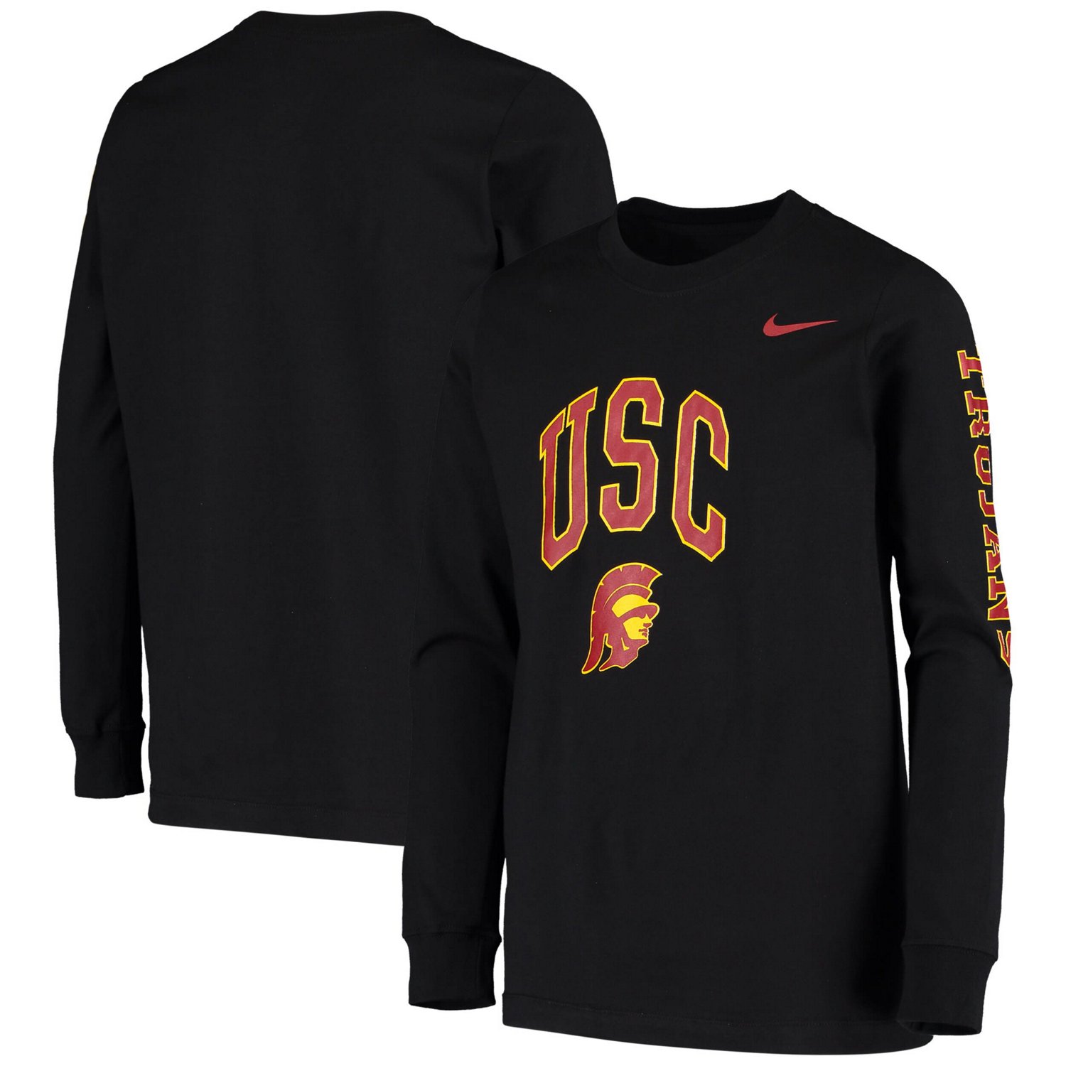 Youth Nike USC Trojans Arch  Logo 2-Hit Long Sleeve T-Shirt - view number 1