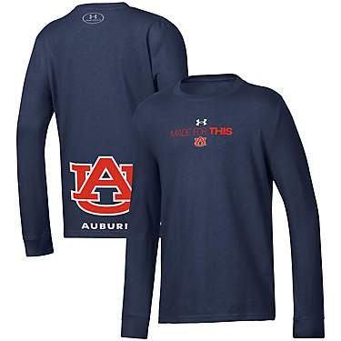 Youth Under Armour Auburn Tigers 2024 On-Court Bench Unity Performance Long Sleeve T-Shirt                                      