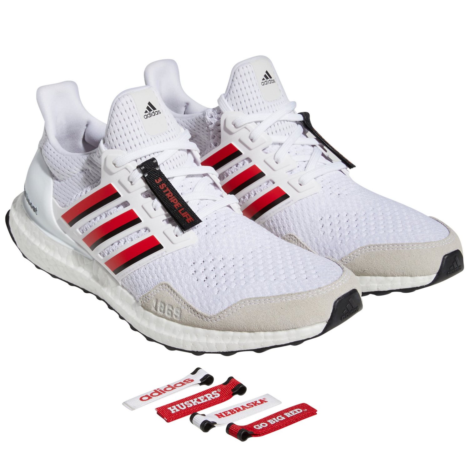 adidas /Scarlet Nebraska Huskers Ultraboost 10 Running Shoe - view number 3