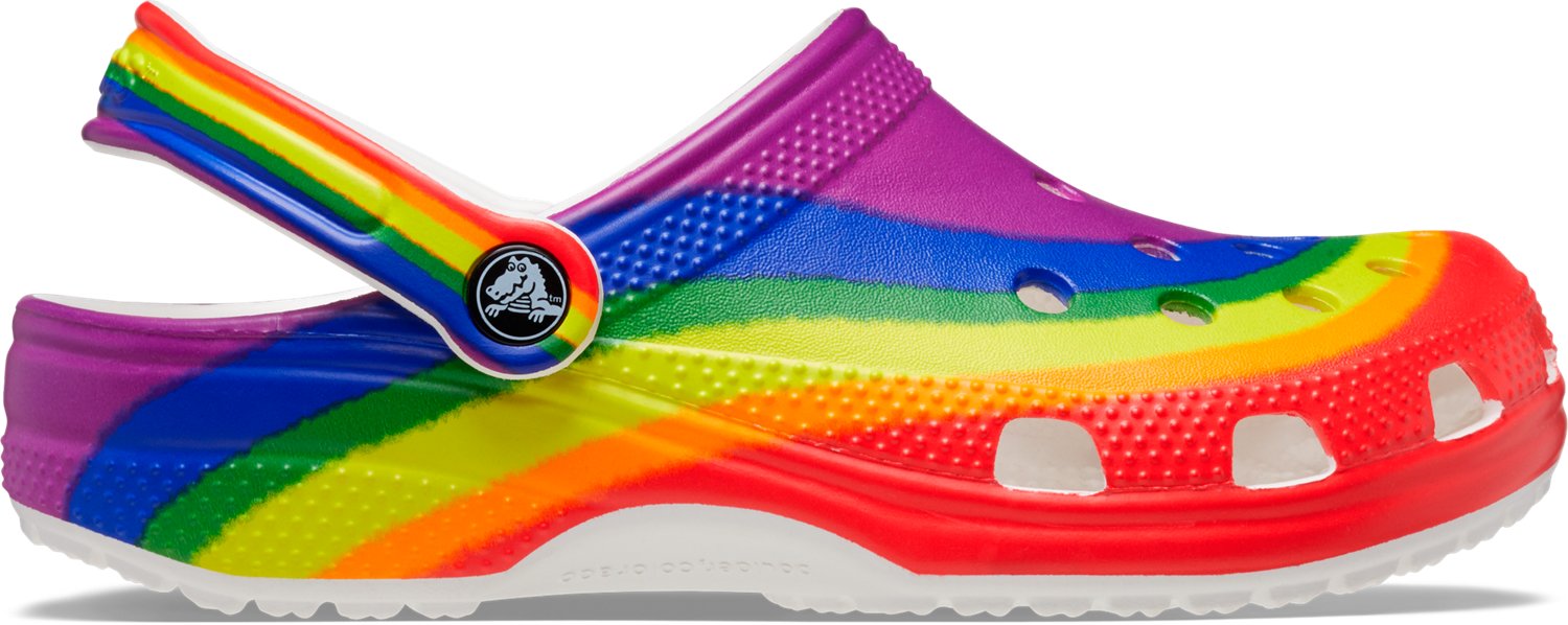 Rainbow deals crocs adults