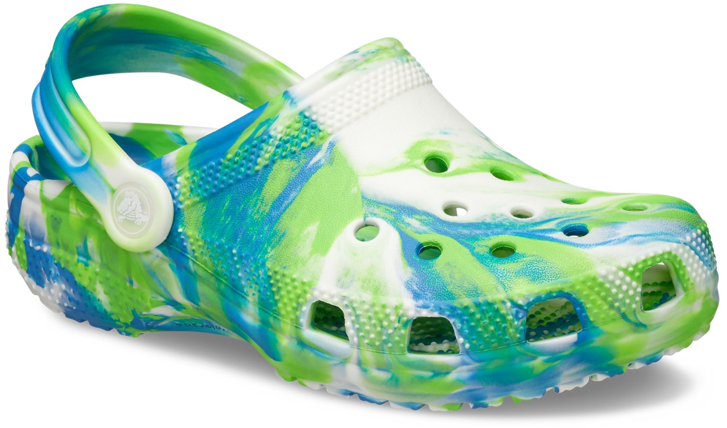 Crocs Kids Classic Glow Marbled Clogs Prep Blue Multi