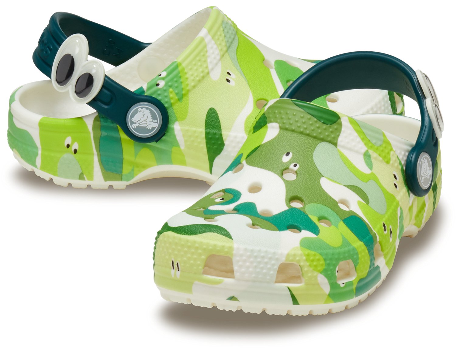 Crocs Kids' Classic Glow Slime Monster TD Clogs - view number 7