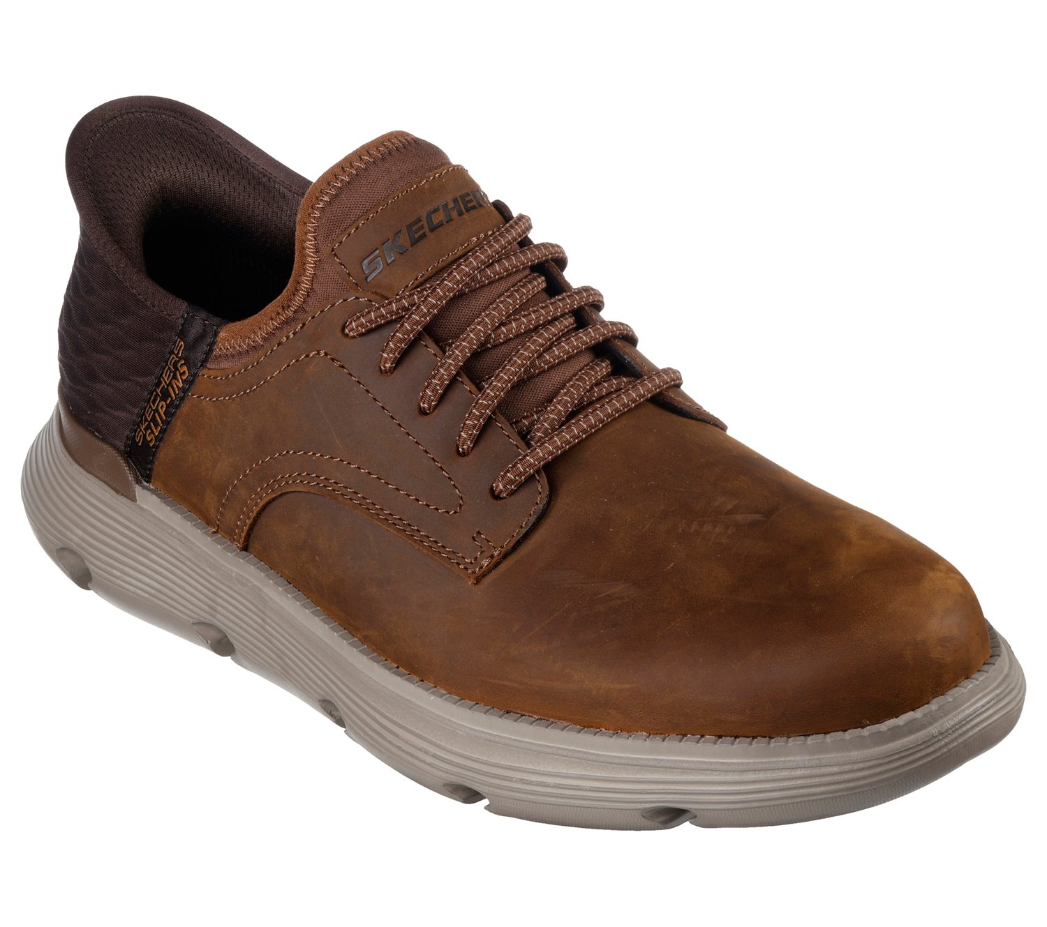 SKECHERS Men's Gervin Bungee Slip-in Leather Shoes                                                                               - view number 2